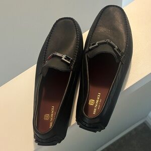 Bruno Magli Black Leather Bit Driving Loafers